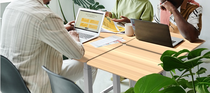 Mobile Standing Desk With Bamboo Desktop